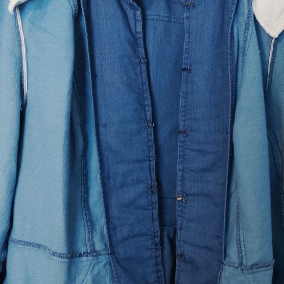 INC International Concepts  Denim Jacket Blazer Military Style Gold Button - Picture 11 of 14